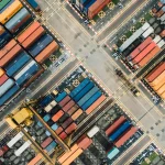 Bãi container nhìn từ trên cao